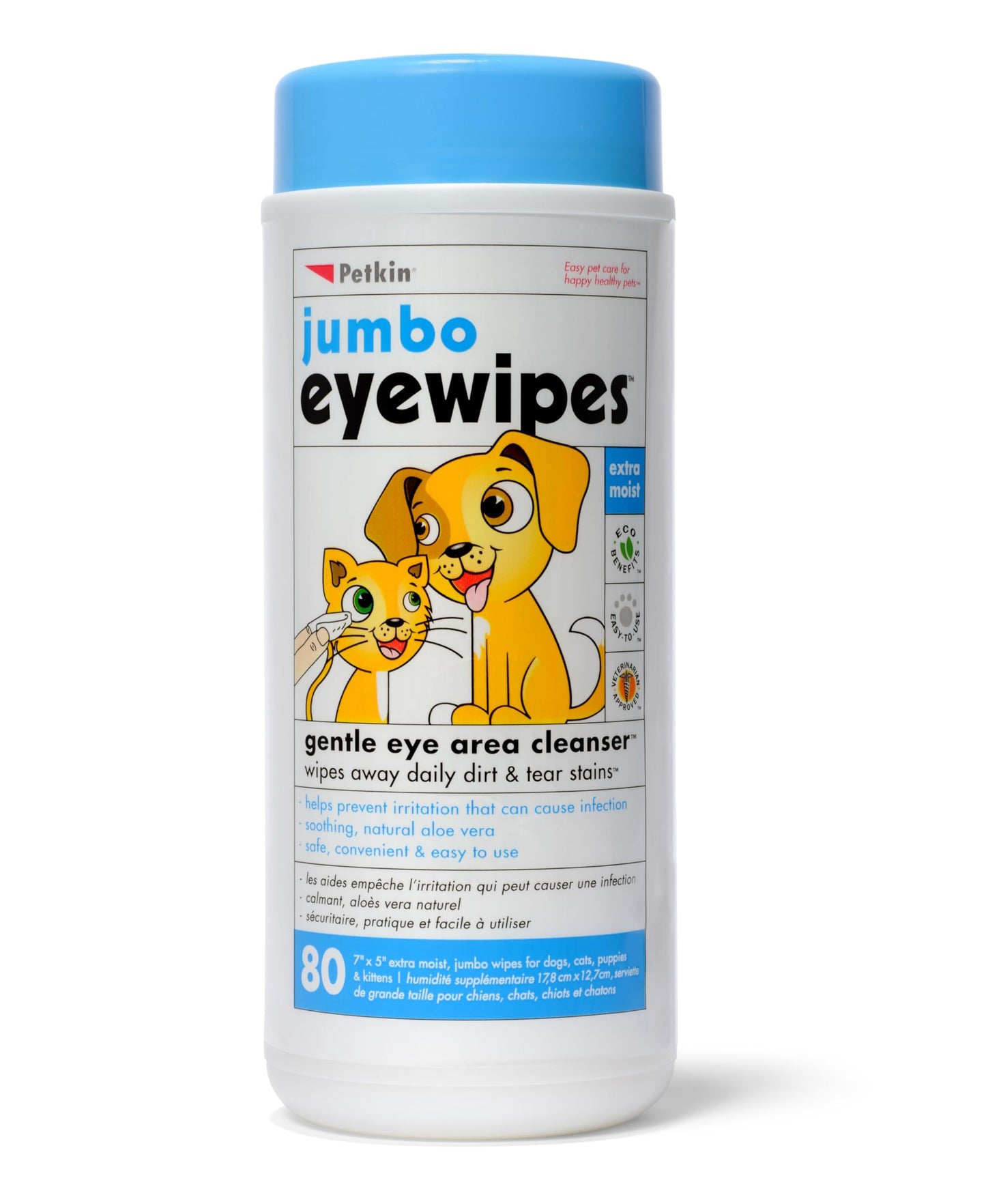 Petkin Jumbo Eye Wipes Pack of 80