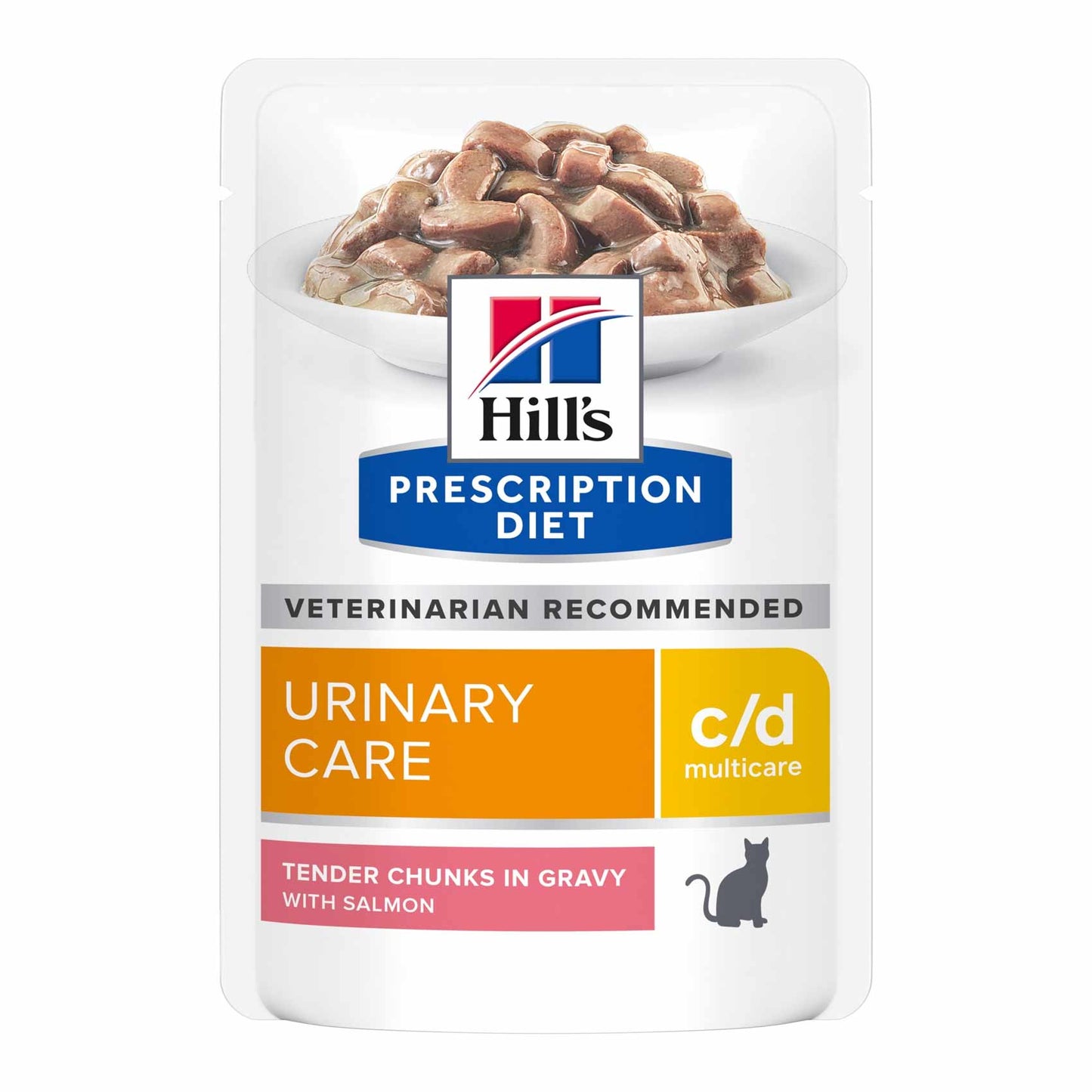 Hills Prescription Diet c/d Multicare Wet Cat Food in Gravy - Salmon - 12x85g Pouches