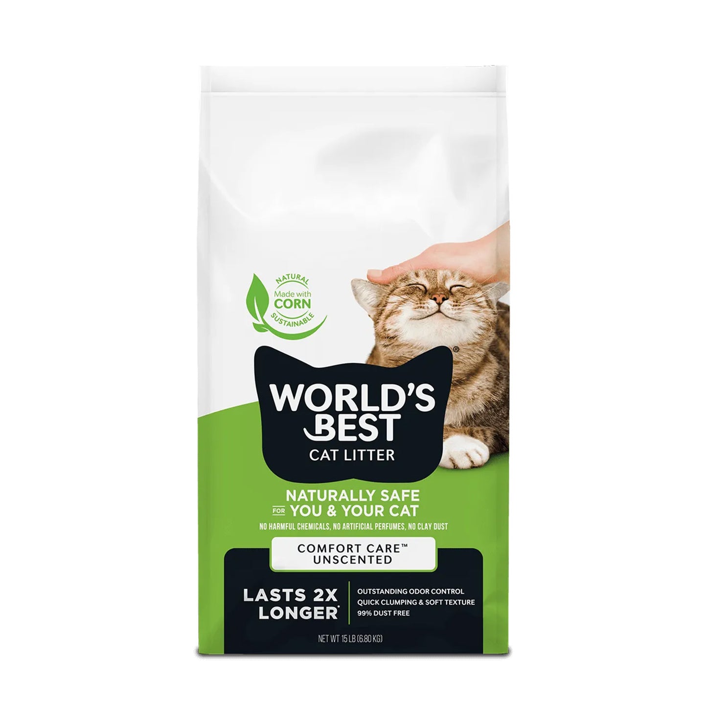 Worlds Best Comfort Care Unscented Clumping Cat Litter - 6.8kg