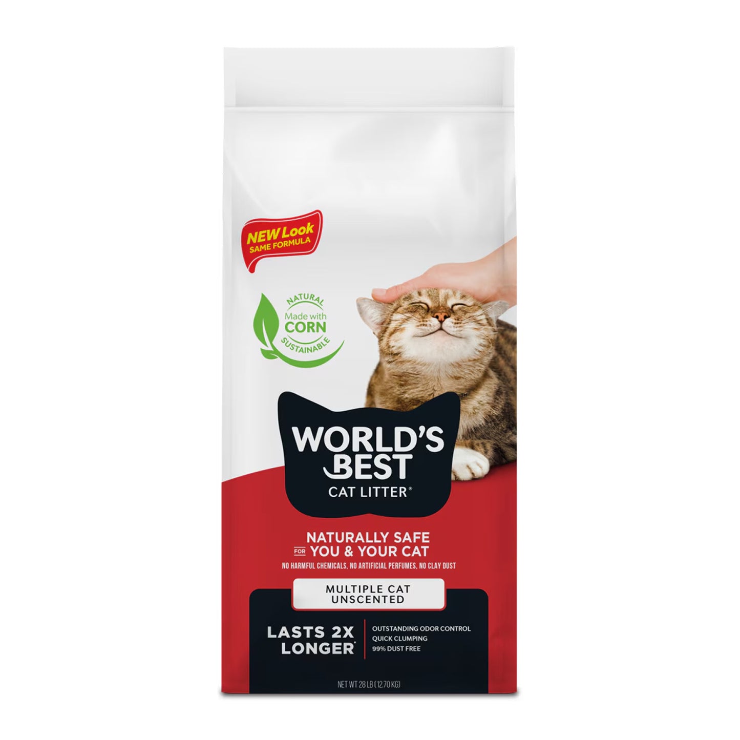 Worlds Best Multiple Cat Unscented Clumping Cat Litter - 12.7kg