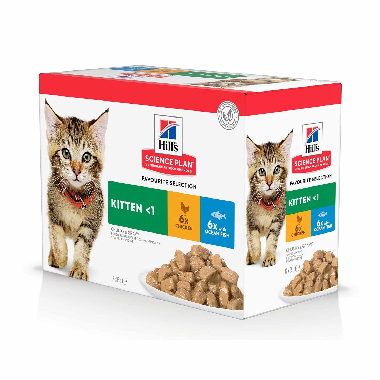Hills Science Plan Kitten Wet Cat Food in Gravy - Chicken & Ocean Fish – 12x85g Pouches