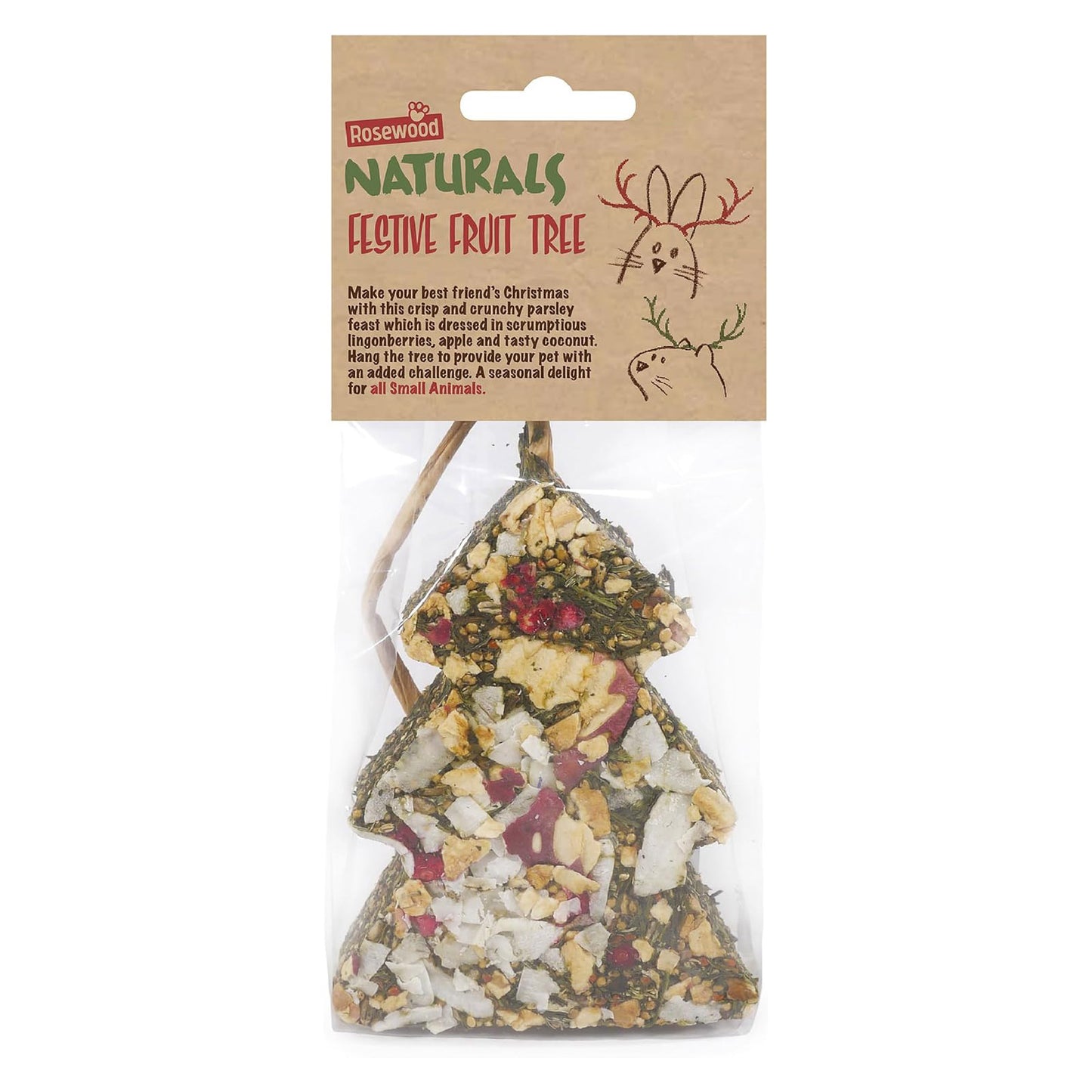 Rosewood Naturals Christmas Fruit Tree Treat for Small Pets