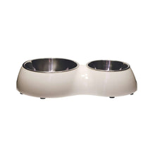 Catit Stainless Steel Double Diner Bowl - White - 2 x 9.5cm