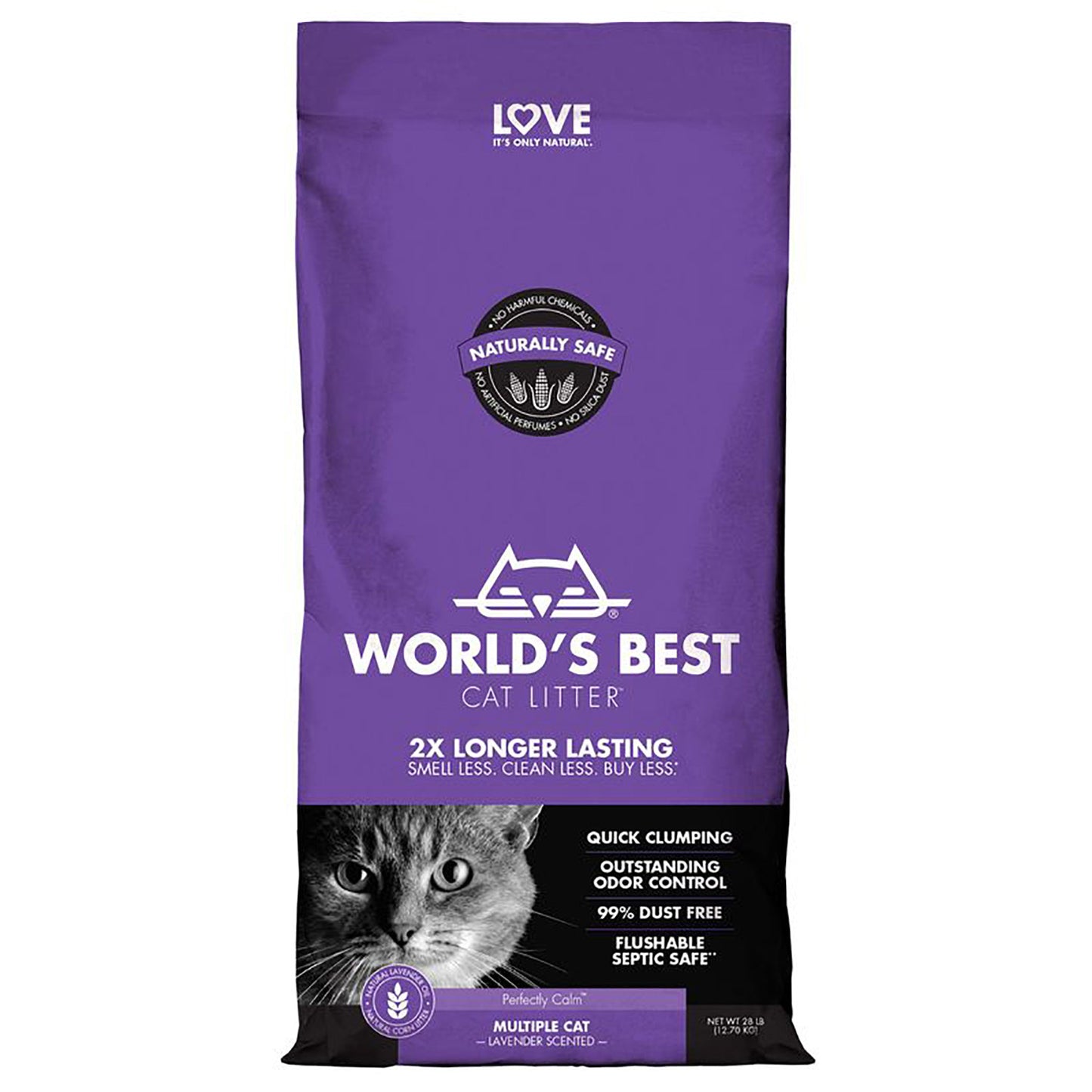 Worlds Best Multiple Cat Lavender Clumping Cat Litter - 12.7kg