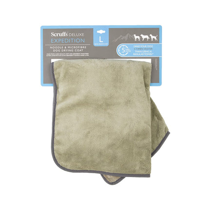 Scruffs Expedition Deluxe Noodle & Microfibre Drying Dog Coat - Khaki Green