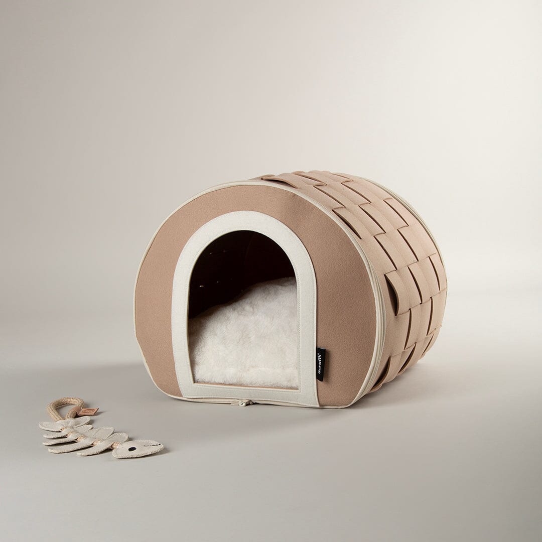 Scruffs Stockholm Felt Cave Cat Bed - Tan