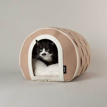 Scruffs Stockholm Felt Cave Cat Bed - Tan