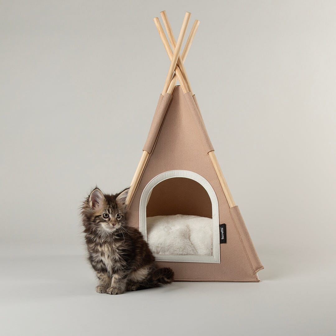 Scruffs Stockholm Felt TeePee Cat Bed - Tan