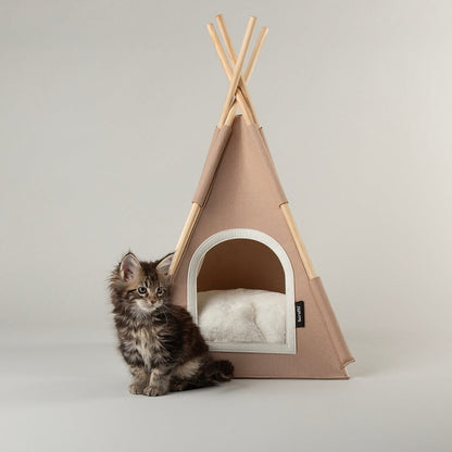 Scruffs Stockholm Felt TeePee Cat Bed - Tan