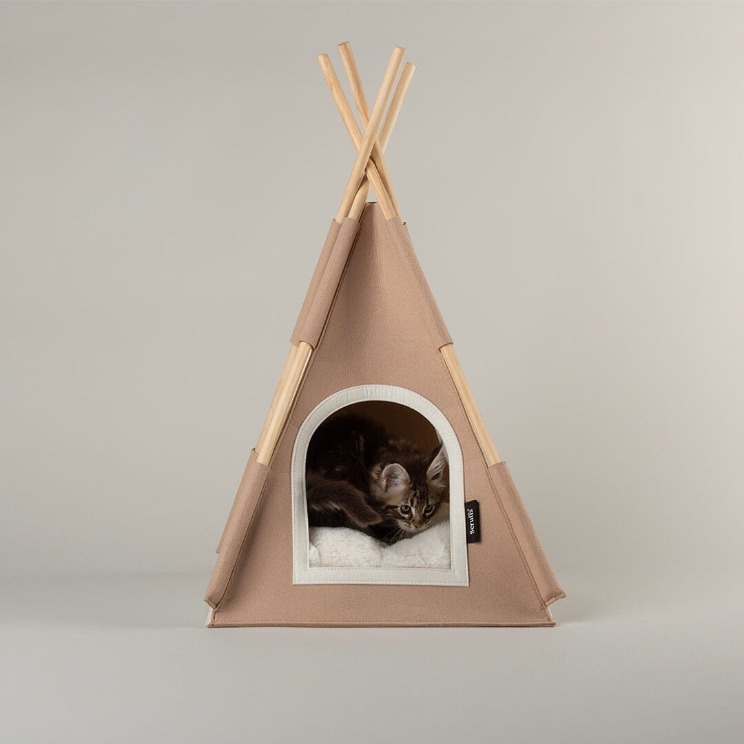 Scruffs Stockholm Felt TeePee Cat Bed - Tan