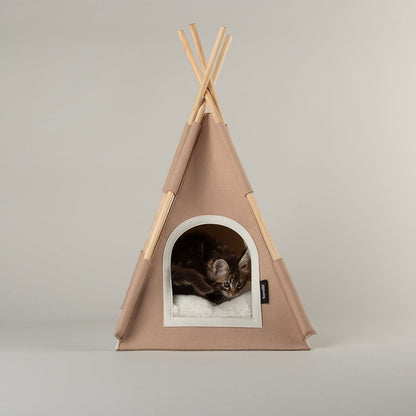 Scruffs Stockholm Felt TeePee Cat Bed - Tan