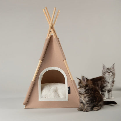 Scruffs Stockholm Felt TeePee Cat Bed - Tan
