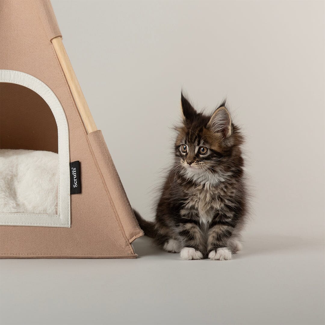Scruffs Stockholm Felt TeePee Cat Bed - Tan