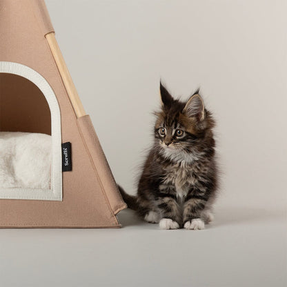 Scruffs Stockholm Felt TeePee Cat Bed - Tan