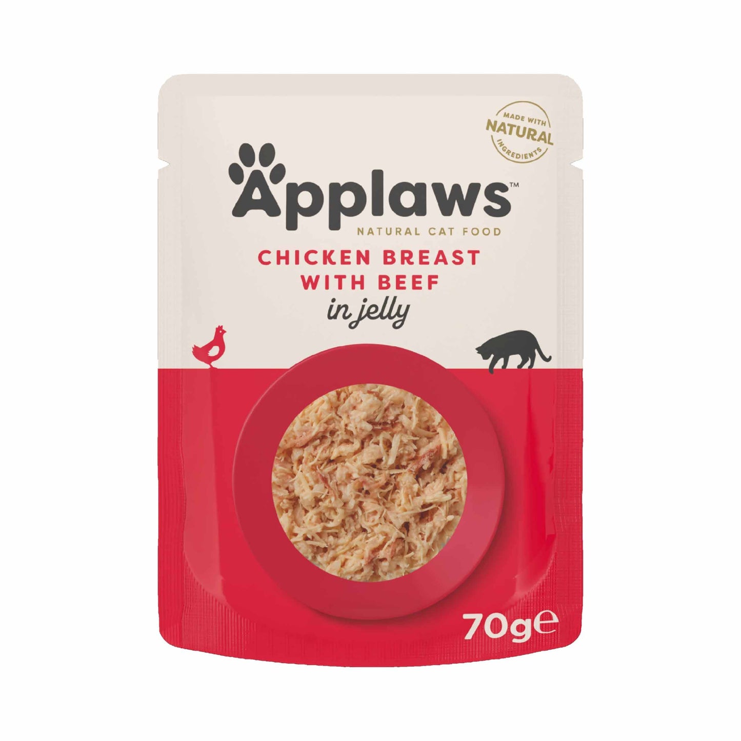 Applaws Complimentary Adult Wet Cat Food Chicken with Beef in Jelly - 16x70g Pouches