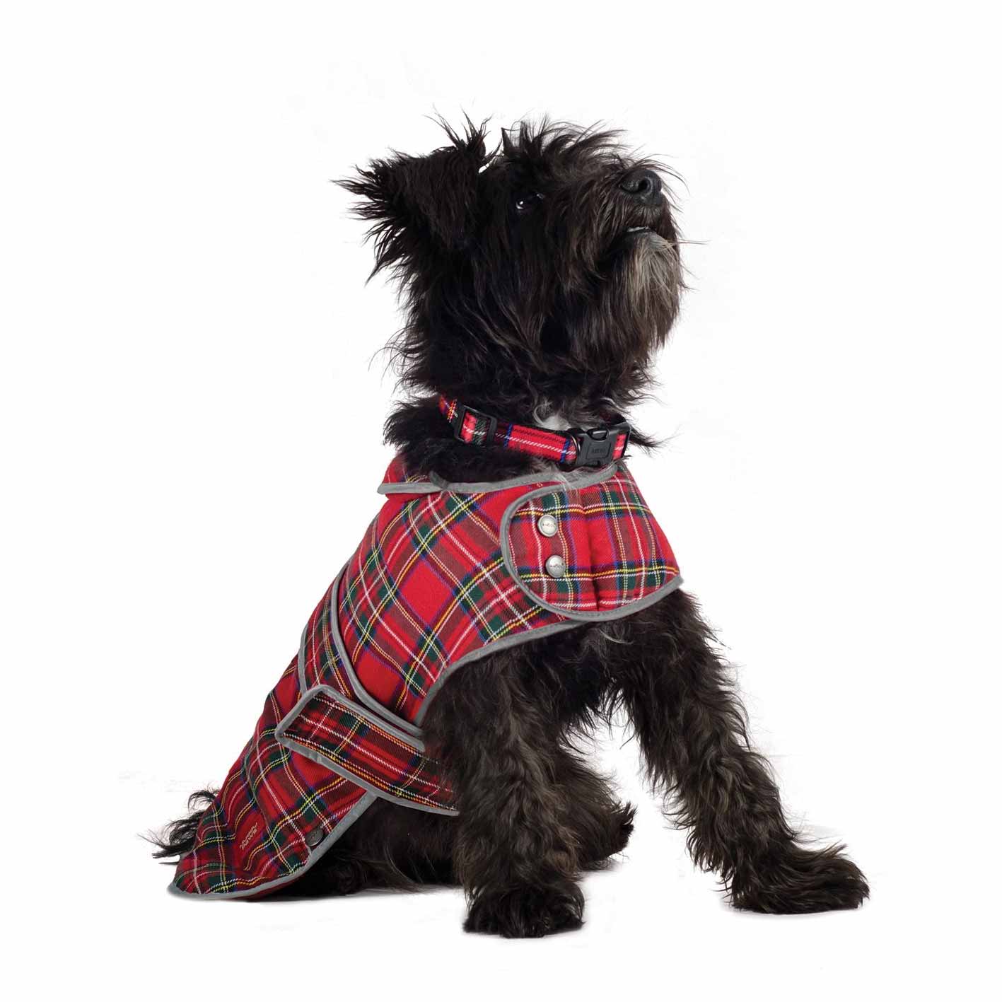 Ancol Highland Red Tartan Dog Coat - 16in / 40cm