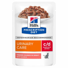 Hills Prescription Diet c/d Urinary Stress Wet Cat Food in Gravy - Salmon - 12x85g Pouches