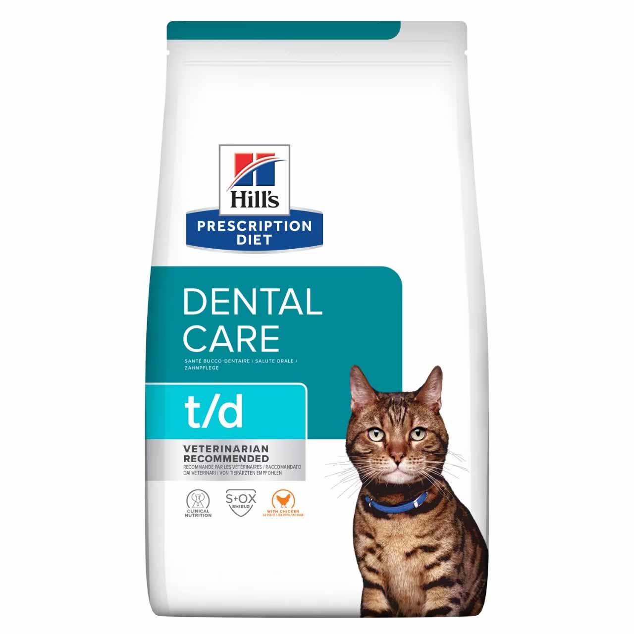 Hill's Prescription Diet Hill'S Prescription Diet Dental Care Chicken Turkey Adult Dry Cat Food pet food packaging