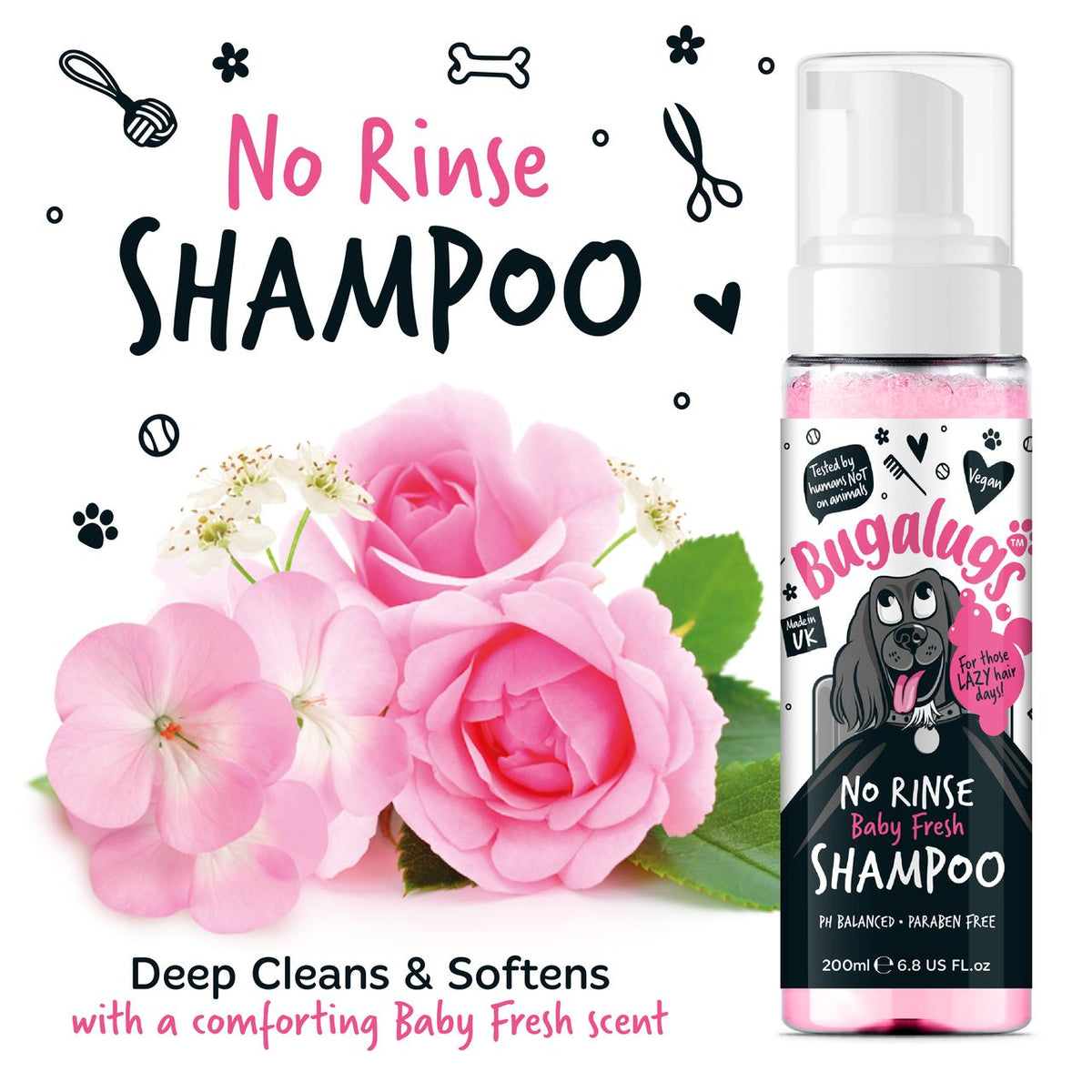 Bugalugs No Rinse Baby Fresh Dog Shampoo - 200ml
