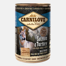 Carnilove Adult Grain Free Wet Dog Food - Salmon and Turkey - 6x400g Cans