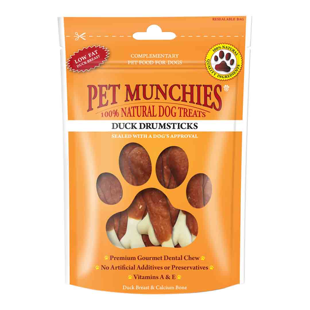 Pet Munchies Duck Drumsticks Natural Dog Treats - 100g