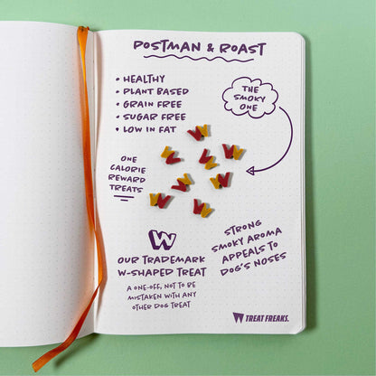 W'ZIS Postman & Roast 1-Calorie Dog Treat Pouch -Smoky Flavour 80g