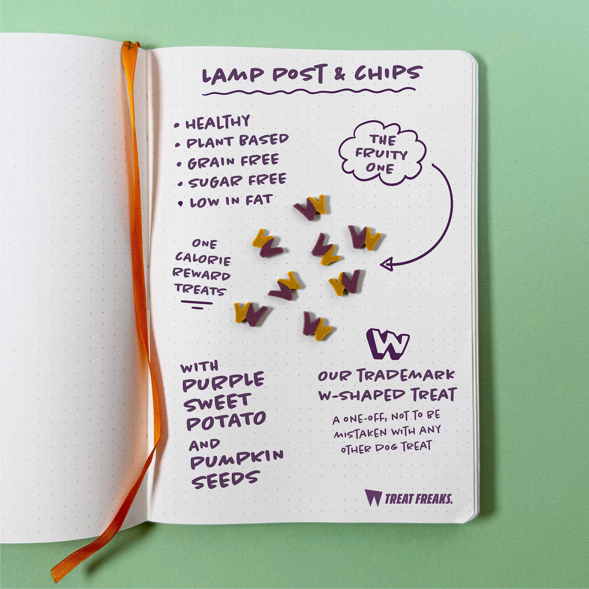 W'ZIS Lamp Post & Chips 1-Calorie Dog Treat Tin - Fruity Flavour 50g