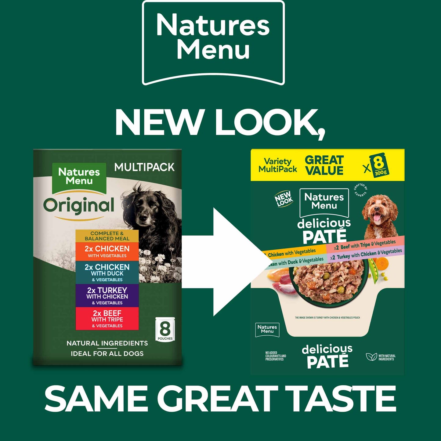 Natures Menu Adult Wet Dog Food - Multipack - 8x300g Pouches
