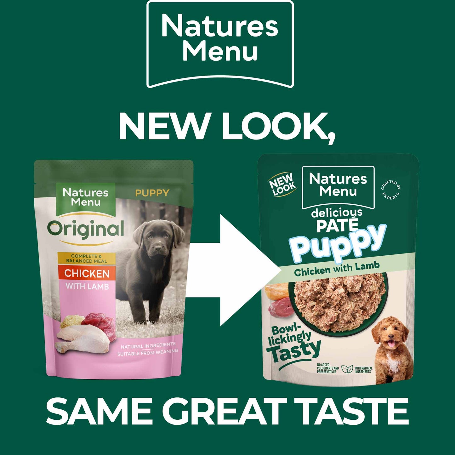 Natures Menu Puppy Chicken and Lamb - 8 x 300g Pouches