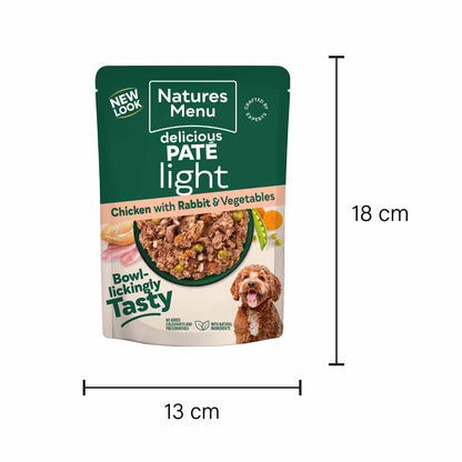 Natures Menu Light Chicken with Rabbit - 8 x 300g Pouches
