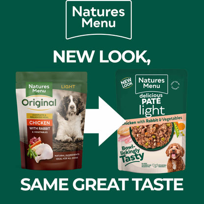 Natures Menu Light Chicken with Rabbit - 8 x 300g Pouches