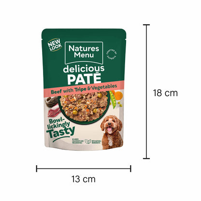 Natures Menu Adult Beef and Tripe - 8 x 300g Pouches