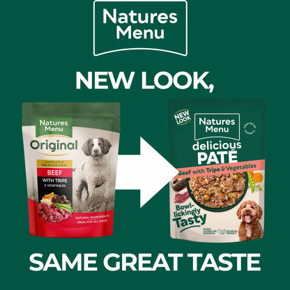 Natures Menu Adult Beef and Tripe - 8 x 300g Pouches