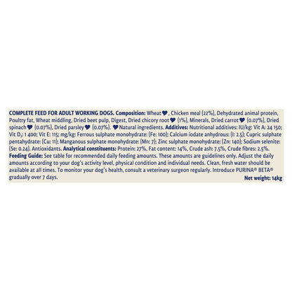 Beta Working Dog Adult Dry Dog Food - Chicken