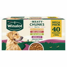 Winalot Grain Free Meaty Chunks Adult Wet Dog Food in Jelly - Mixed - 40x100g Pouches