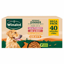 Winalot Sunday Dinner Adult Wet Dog Food in Gravy - Mixed - 40x100g Pouches