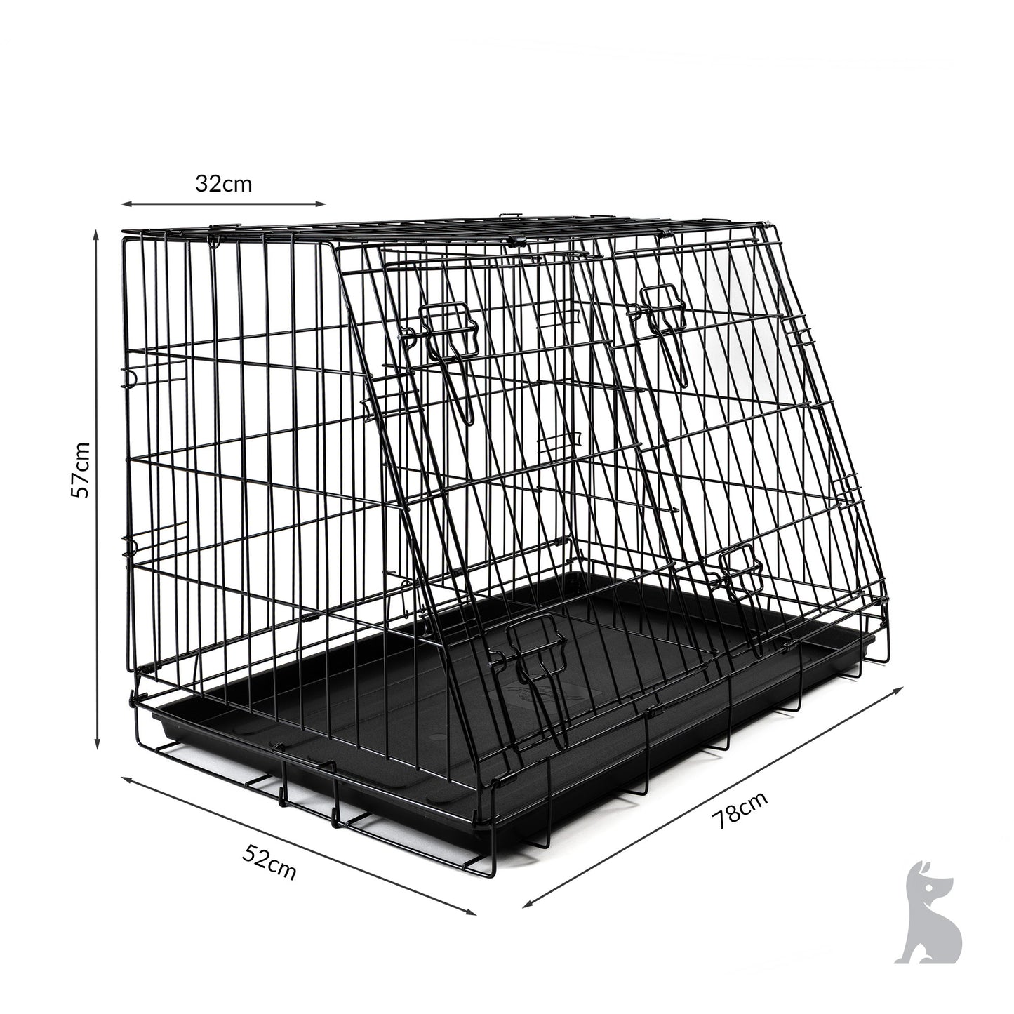Barkshire Sloping Dog Car Crate - Medium 78 x 50cm