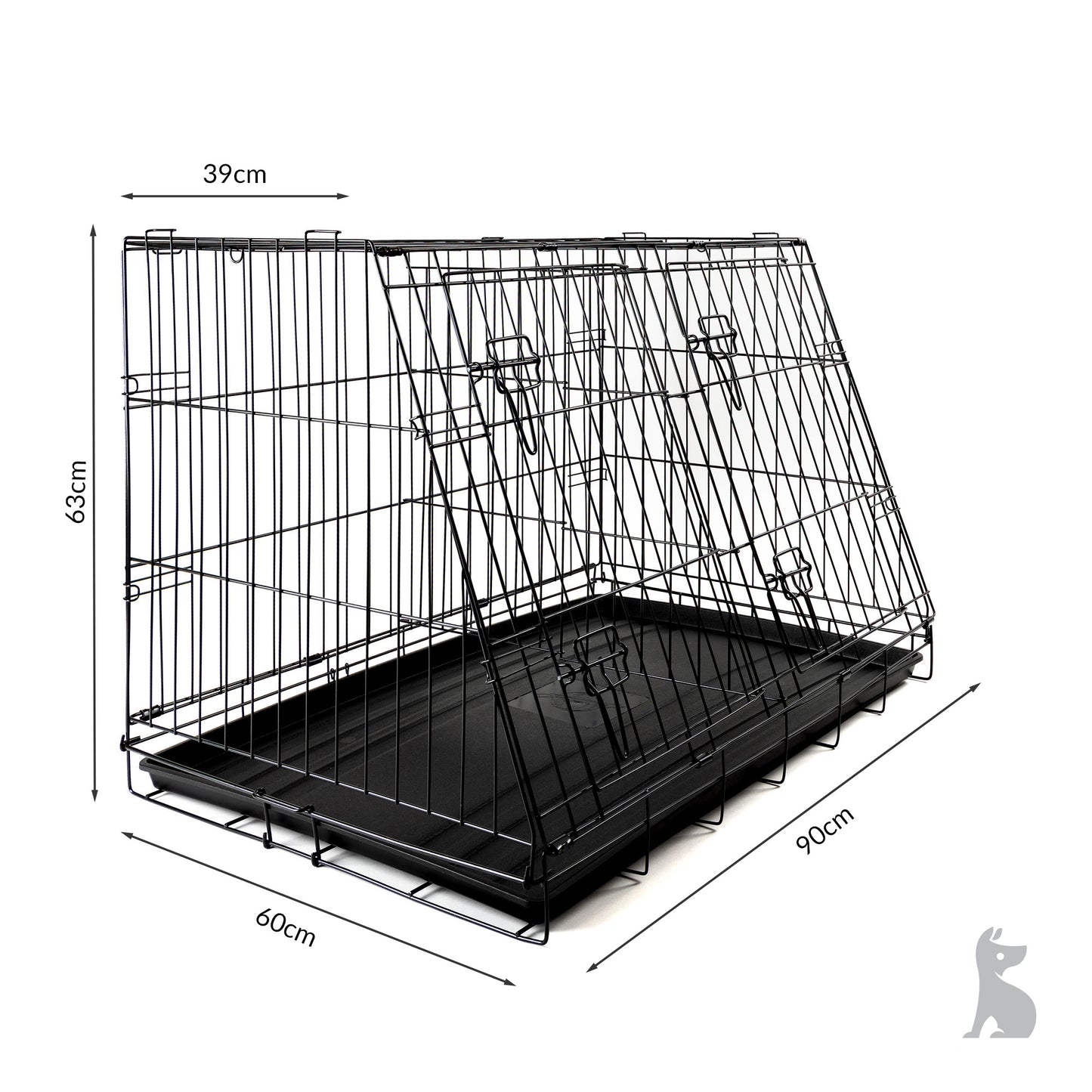 Barkshire Sloping Dog Car Crate  - Large 90 x 59cm