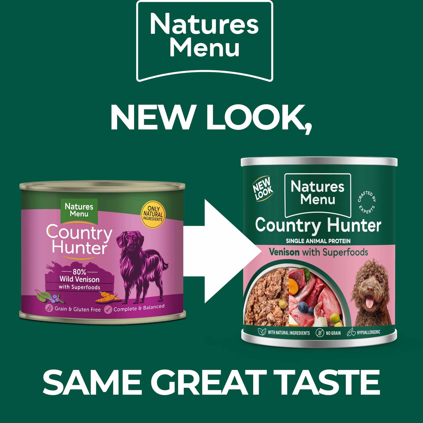 Country Hunter Adult Wet Dog Food - Wild Venison - 6x600g Cans