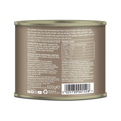 Country Hunter Adult Wet Dog Food - Rabbit - 6x600g Cans