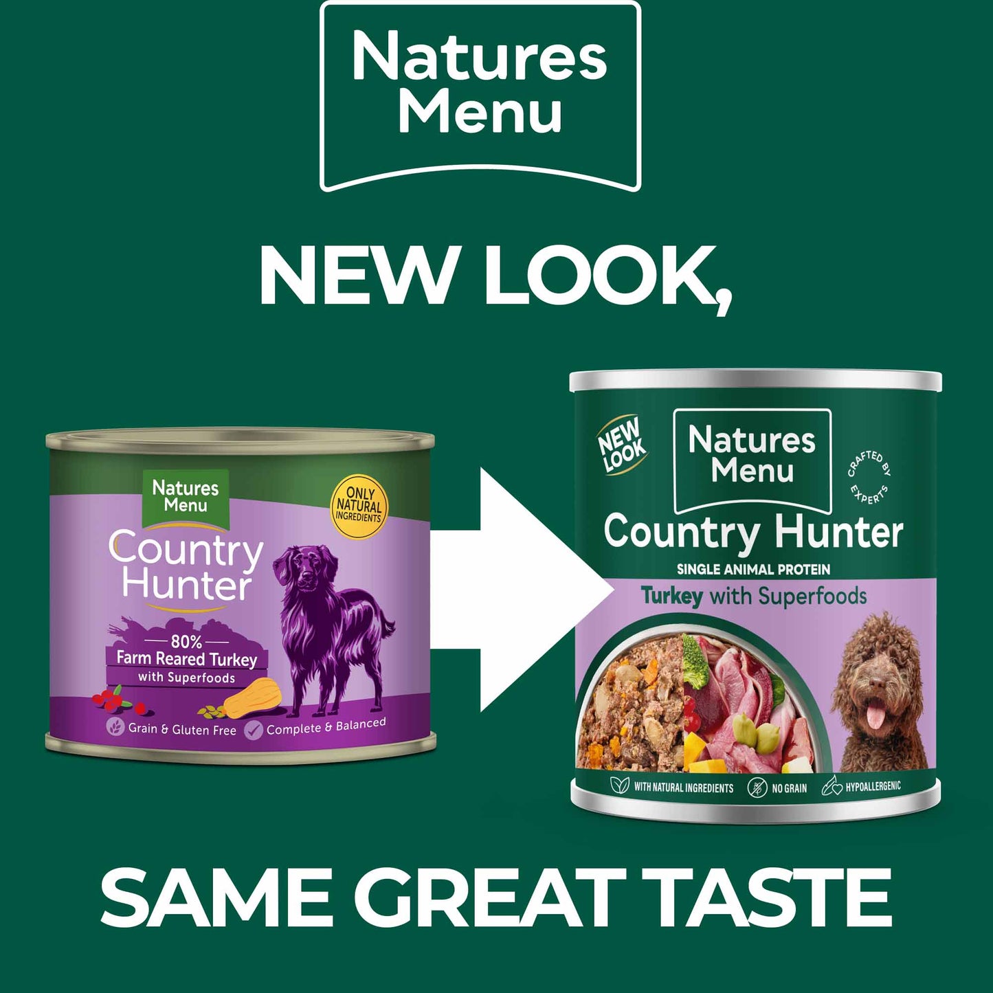 Country Hunter Adult Wet Dog Food - Farm Reared Turkey - 6x600g Cans