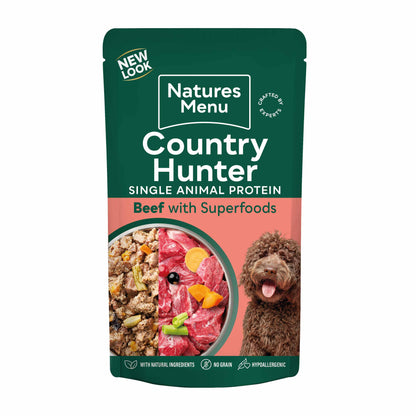Country Hunter Adult Wet Dog Food - Grass-Fed Beef - 6x150g Pouches