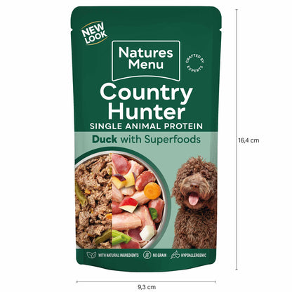 Country Hunter Adult Wet Dog Food - Duck - 6x150g Pouches