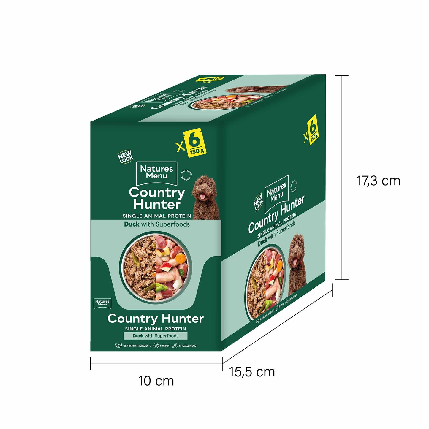 Country Hunter Adult Wet Dog Food - Duck - 6x150g Pouches