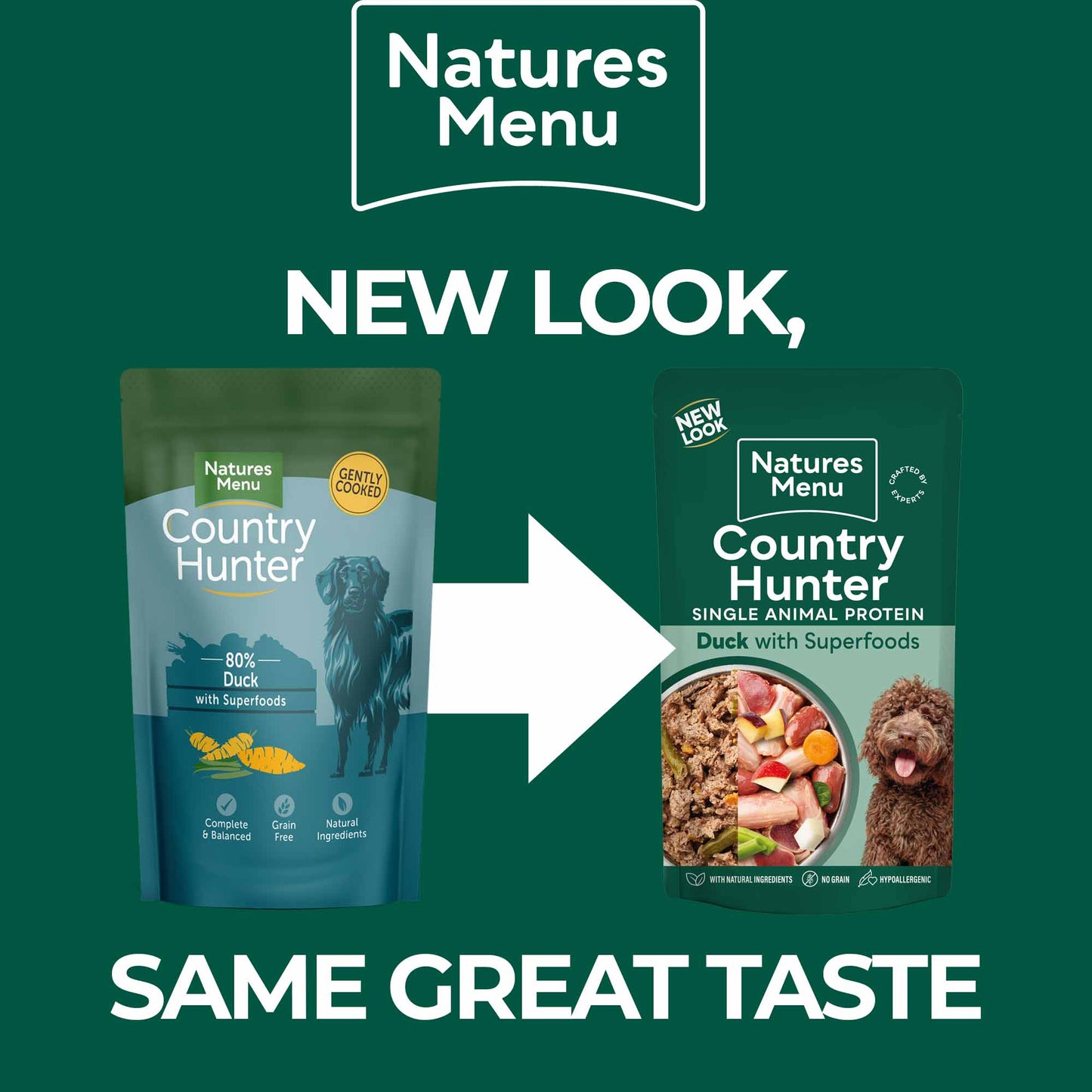 Country Hunter Adult Wet Dog Food - Duck - 6x150g Pouches