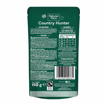 Country Hunter Adult Wet Dog Food - Farm Reared Turkey - 6x150g Pouches