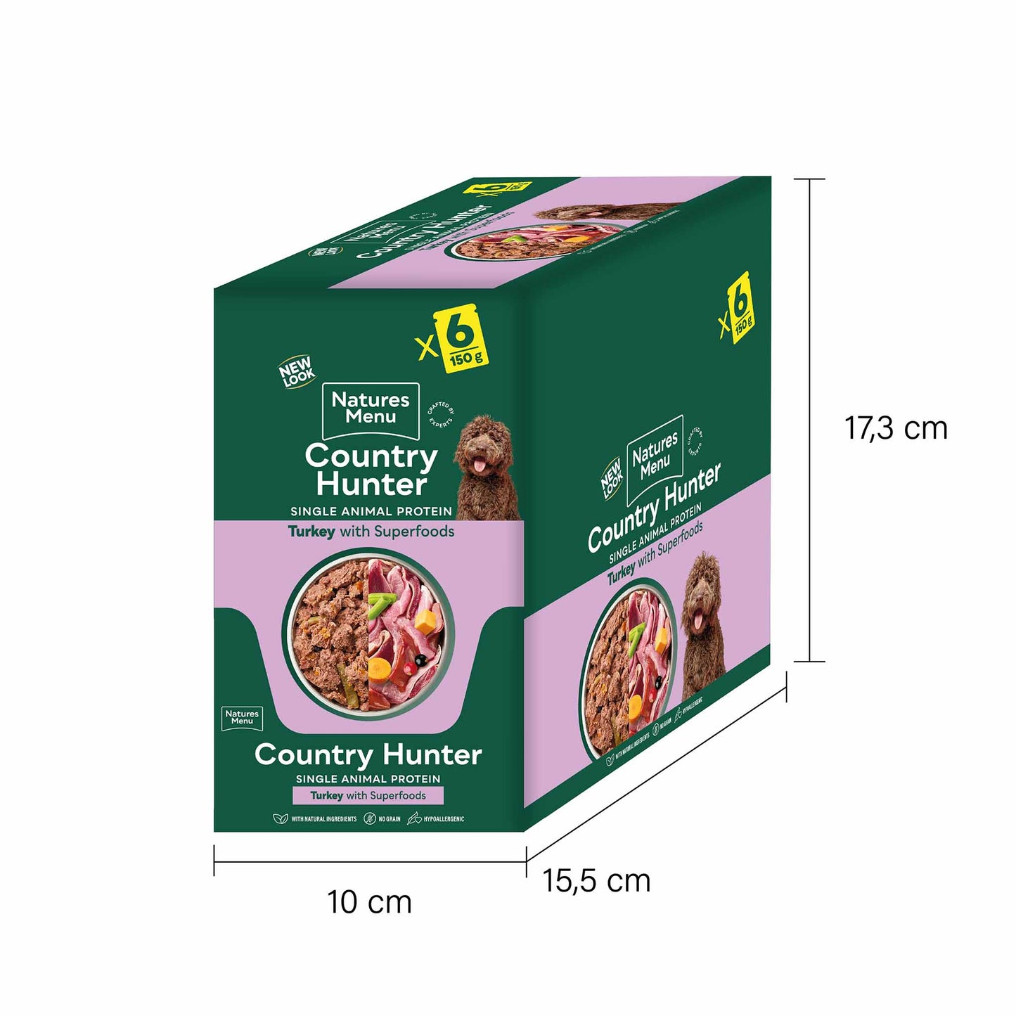 Country Hunter Adult Wet Dog Food - Farm Reared Turkey - 6x150g Pouches
