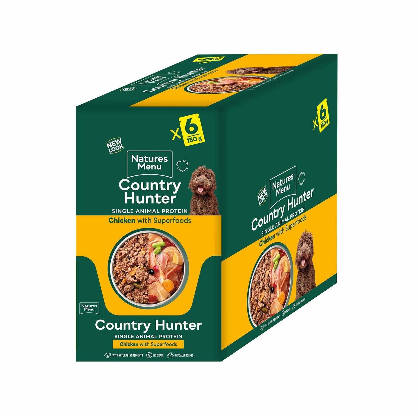 Country Hunter Adult Wet Dog Food - Free Range Chicken - 6x150g Pouches
