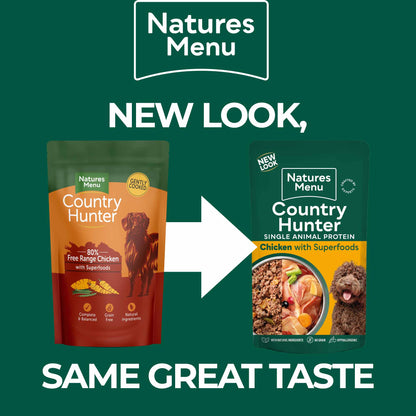 Country Hunter Adult Wet Dog Food - Free Range Chicken - 6x150g Pouches