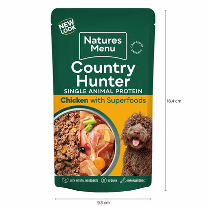 Country Hunter Adult Wet Dog Food - Free Range Chicken - 6x150g Pouches
